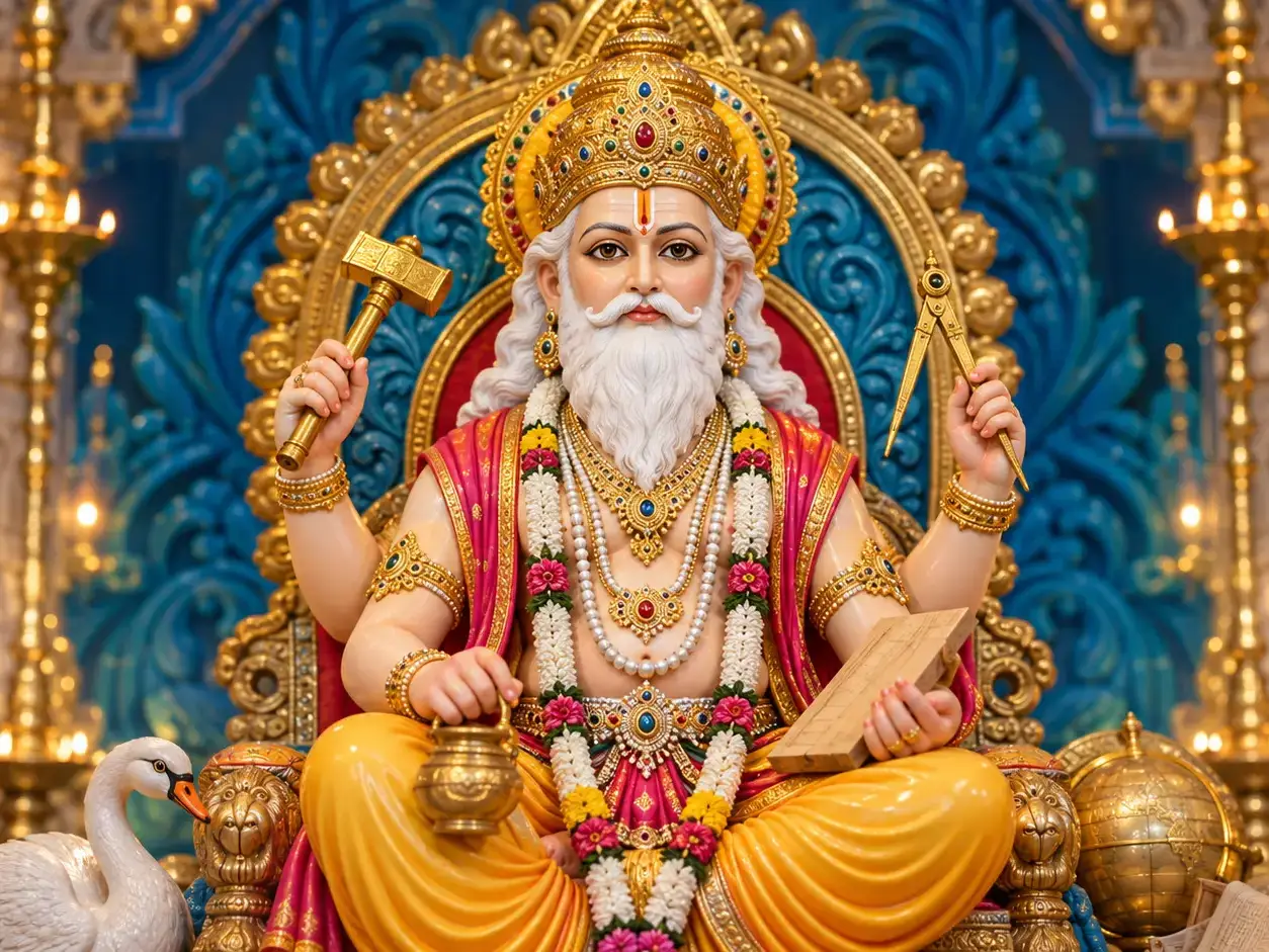 Lord Vishwakarma idol for Vishwakarma Puja