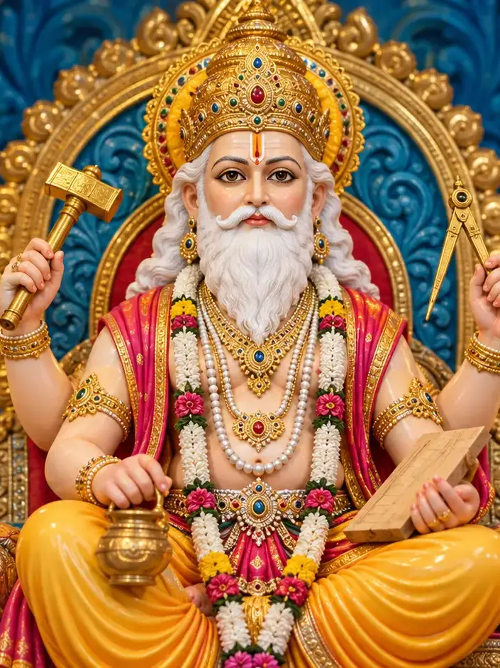 Lord Vishwakarma idol for Vishwakarma Puja