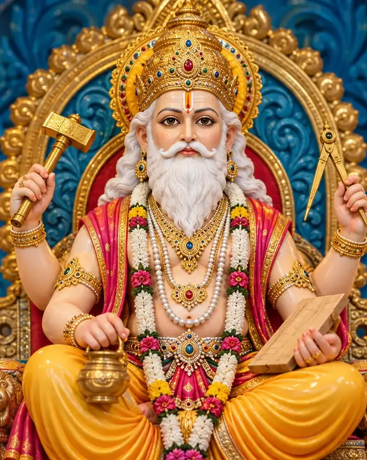 Lord Vishwakarma idol for Vishwakarma Puja