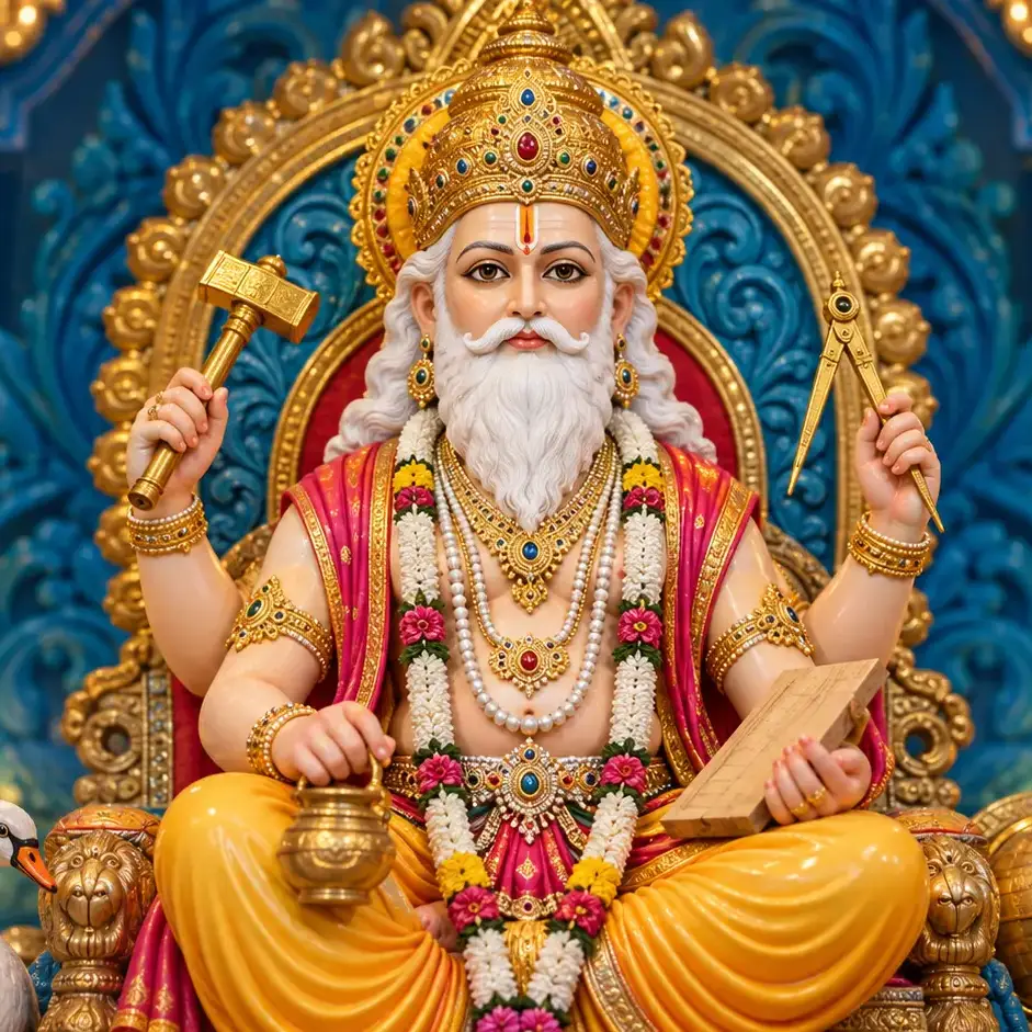 Lord Vishwakarma idol for Vishwakarma Puja