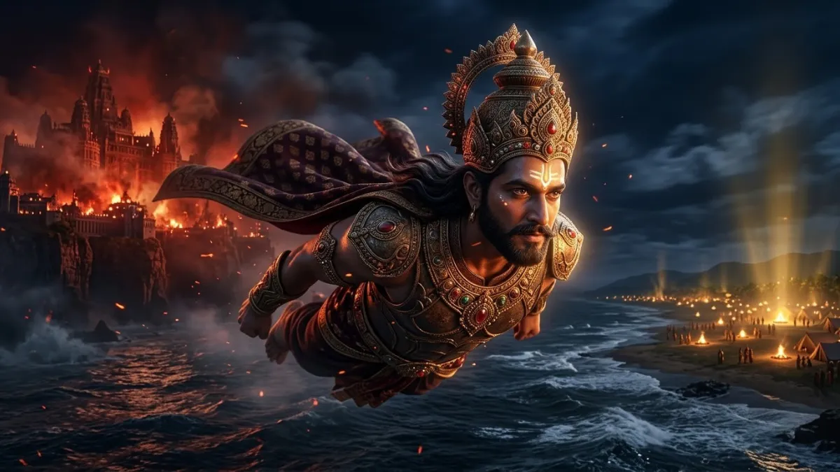 विभीषण लंका को छोड़कर श्री राम की ओर जाते हुए
